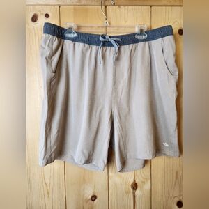 Burlebo Built-In Compression Camo Liner Elastic Drawstring Waist Athletic Short